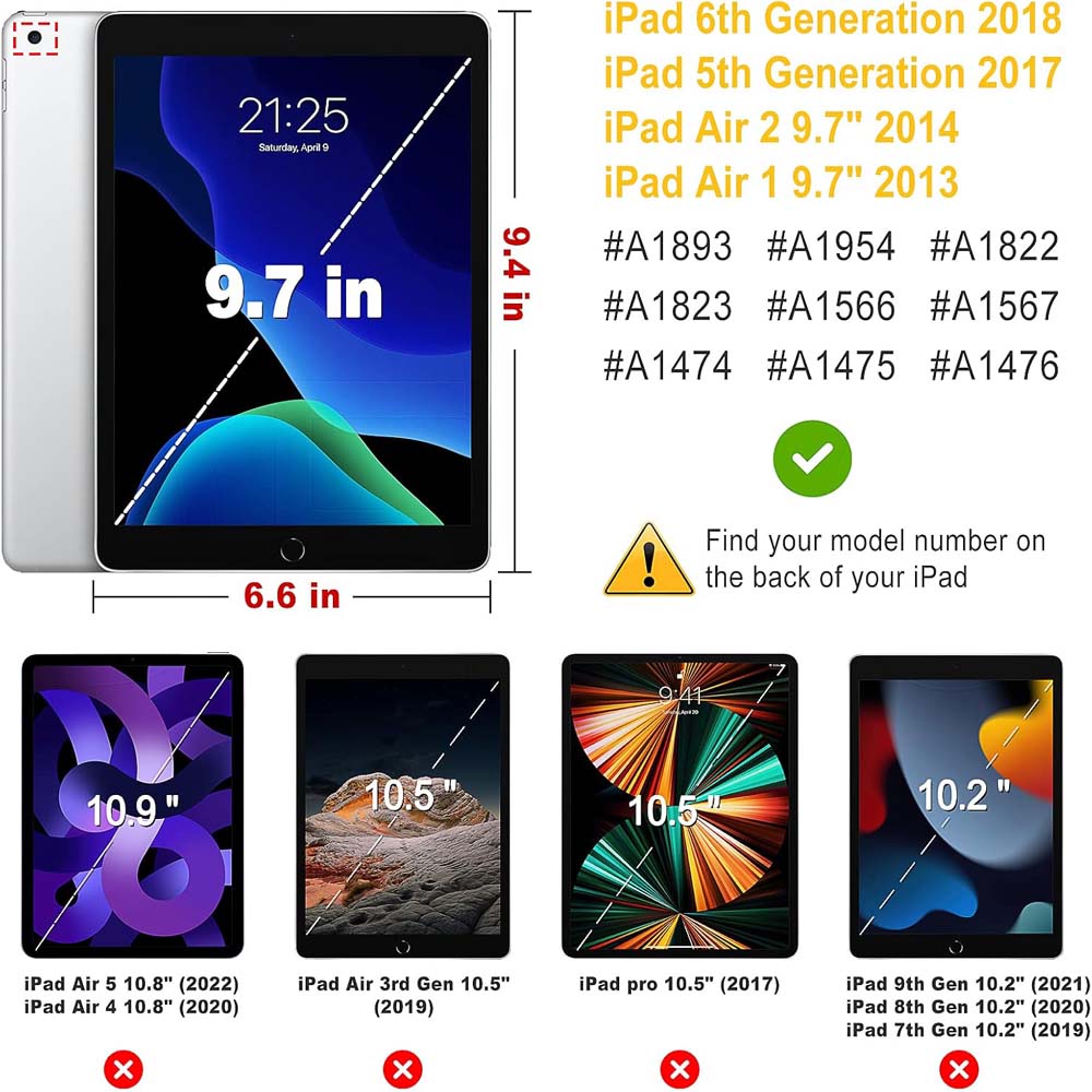 Leather iPad Air 1 & 2 Case with Auto Sleep/Wake and 360° Rotation Stand