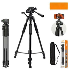 PK9970 Professional Tripod for Mobile & Camera – Durable ABS + Metal Construction, Adjustable Height, Lightweight, Compatible with Smartphones & Cameras