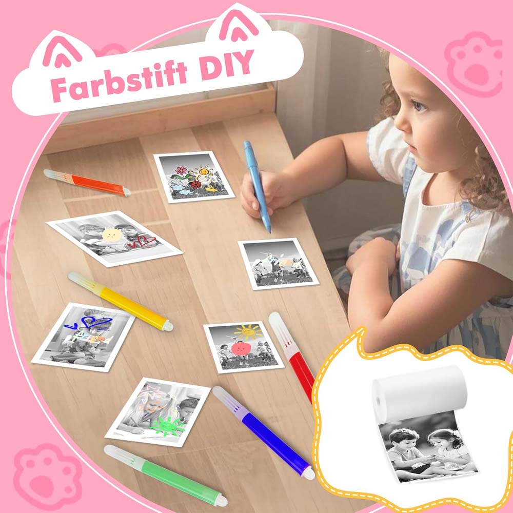 Pink Kids Instant Camera with Printing Paper – Toys & Gadgets UAE