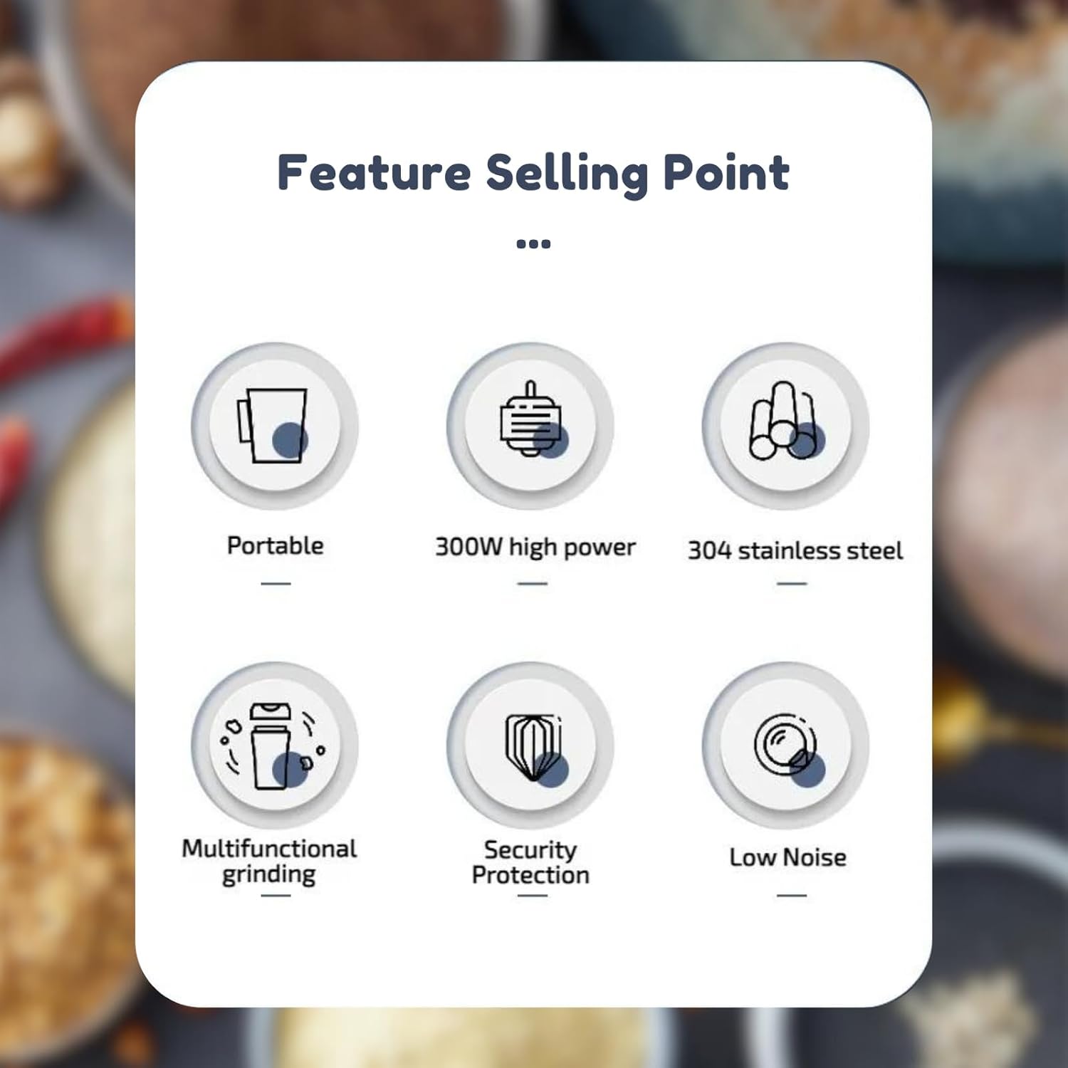 Portable Stainless Steel Multifunctional Grinding low Noise