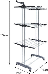 Rolling Laundry Drying Rack with Adjustable Shelves