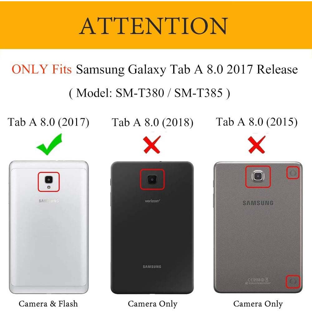 Samsung Galaxy Tab A 8.0" 2017 360° Rotating PU Leather Case with Smart Cover