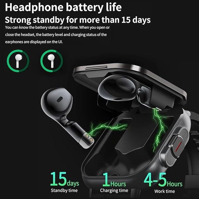 Smart Watch Head phone Battery Life more then 15 Days