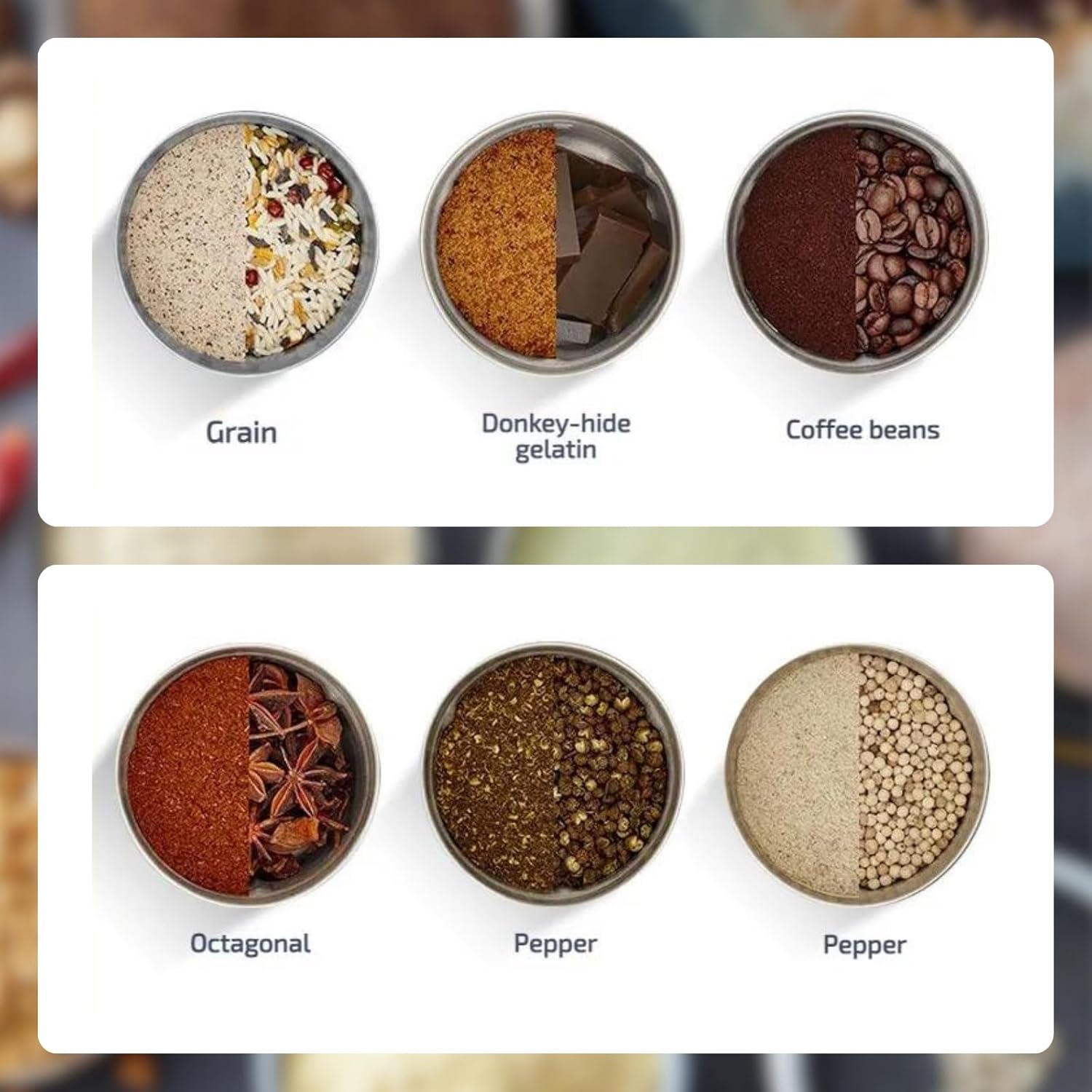 Spice Grinder - Stainless Steel Blade, Fine Powder