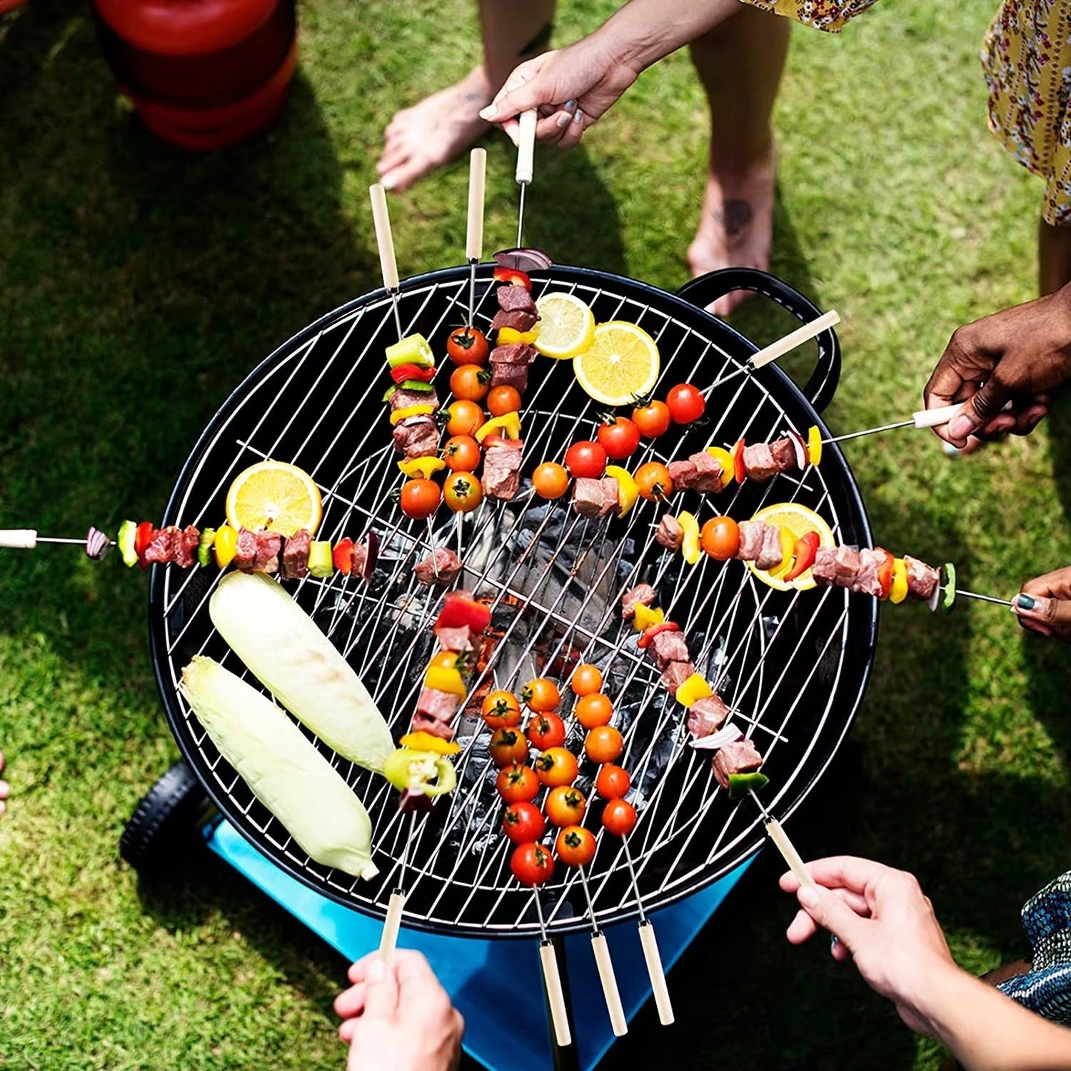 Stainless Steel Kebab Skewers outside