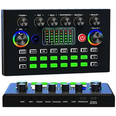 F009 Live Sound Card – Bluetooth Audio Mixer for Broadcasting, Recording, and Live Streaming Nawazia