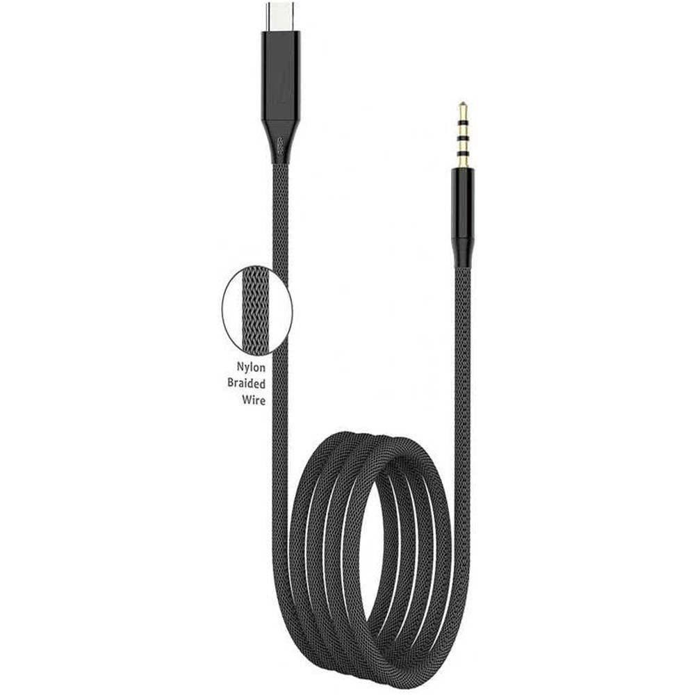 GAC-365 Type-C to 3.5mm Aux Audio Cable | 100cm Plug & Play Audio Cable | Durable Design for Car, Home, & On-the-Go Use | High-Quality Sound Output Nawazia