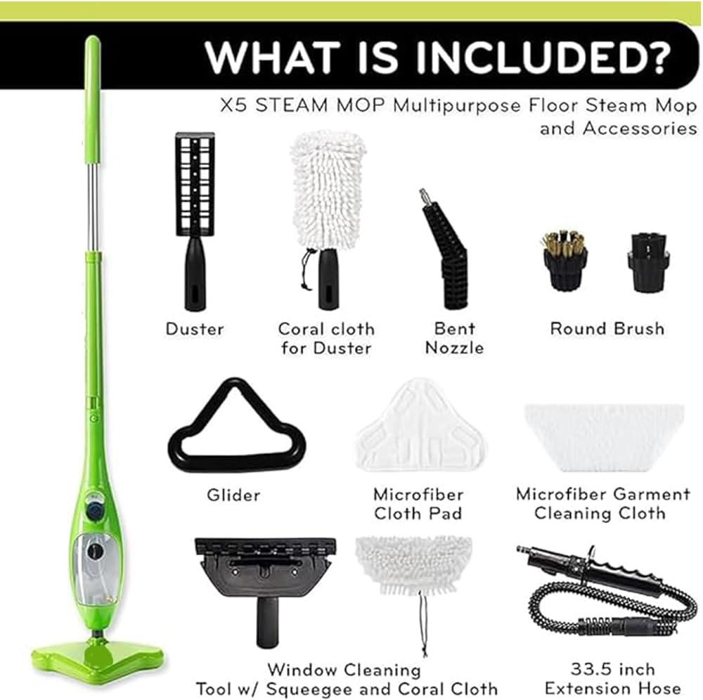 X5 Mop 5-in-1 Handheld Steam Cleaner | Powerful Home Cleaning with 11 Accessories Nawazia