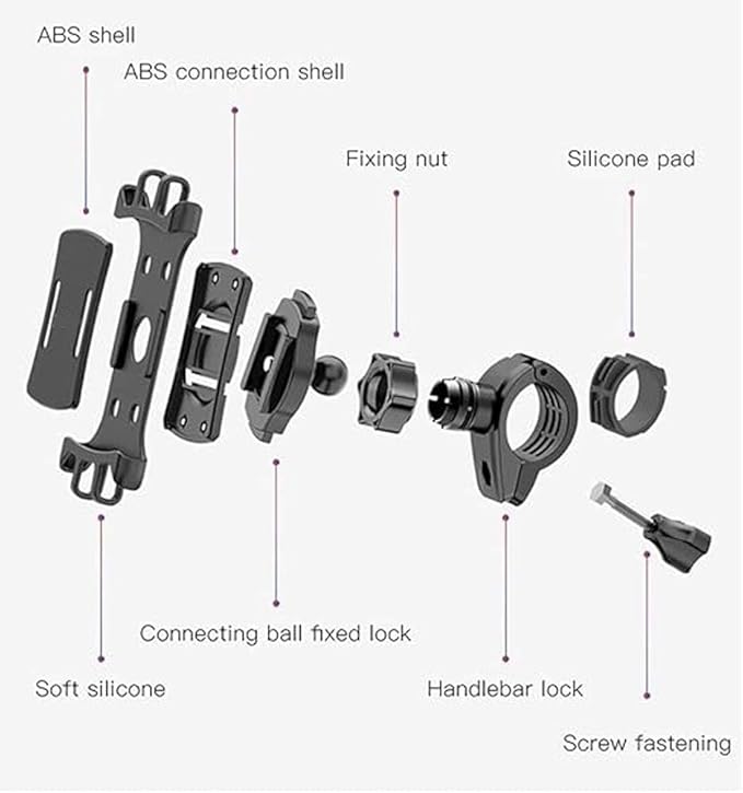 C66 Bike & Motorcycle Phone Holder | 360° Adjustable Mount for iPhone, Samsung, Huawei, and More Nawazia