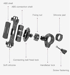 C66 Bike & Motorcycle Phone Holder | 360° Adjustable Mount for iPhone, Samsung, Huawei, and More Nawazia