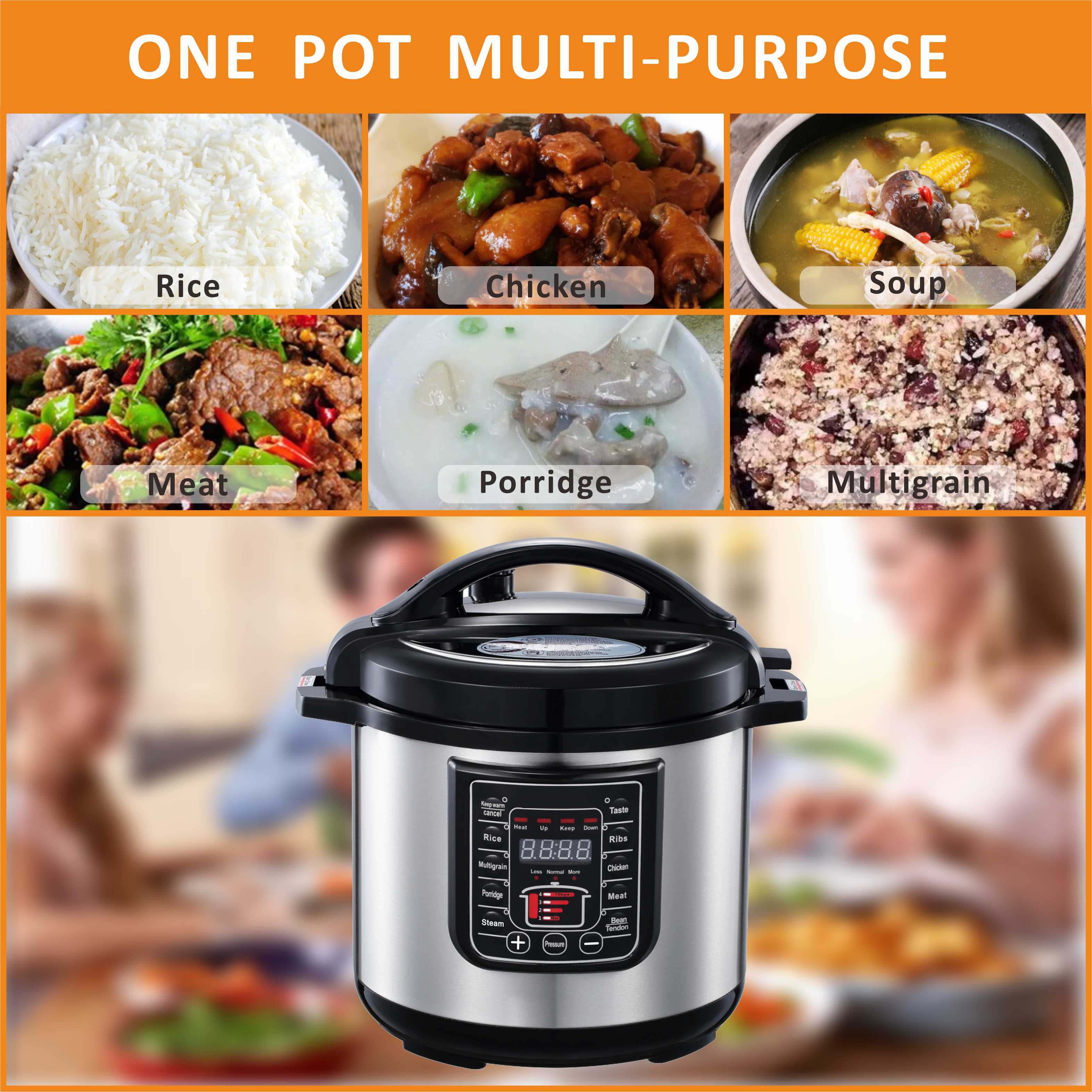 6L Smart Digital Pressure Cooker - Non-Stick, Multi-Function Electric Rice Cooker with Microwave & Stainless Steel Design Nawazia