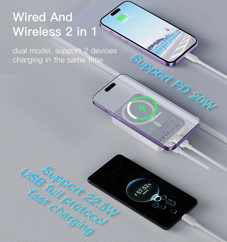 YP45 10000mAh MagSafe Wireless Fast Charging Power Bank – Magnetic Portable Charger Nawazia