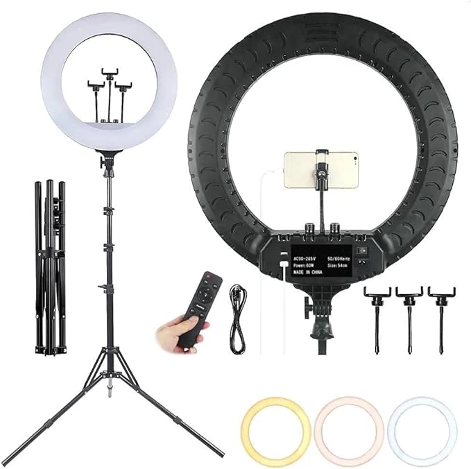 RL-21 Inch Special Ring Fill Light | Professional Lighting for Live Broadcast & Anchors | Adjustable Brightness with Stand Nawazia