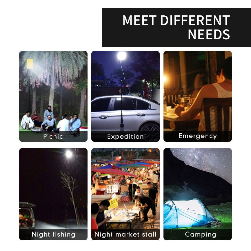 DC 12V Dual-Color LED Camping Light | Telescopic Rod Outdoor Light for BBQ, Night Parties & Camping Nawazia