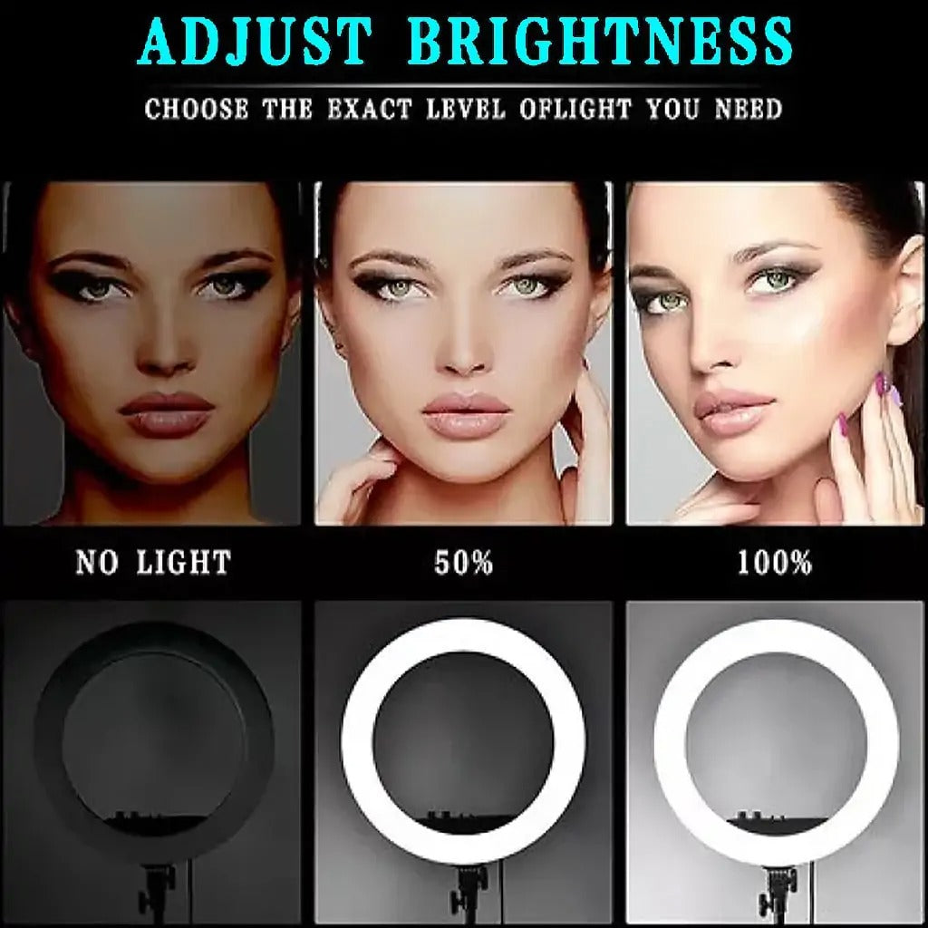 14-Inch Selfie Ring Light & Tripod – Adjustable Lighting with 3 Phone Holders Nawazia