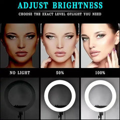 14-Inch Selfie Ring Light & Tripod – Adjustable Lighting with 3 Phone Holders Nawazia