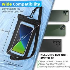 Waterproof Phone Pouch | IPX8 Waterproof Cell Phone Case | Universal Dry Bag for All Mobile Phones | Essential for Beach, Water Sports, & Outdoor Activities Nawazia