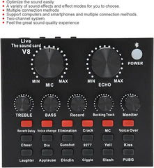 V8 Sound Card for Live Streaming – Voice Changer & Mixer with 1200mAh Battery Nawazia