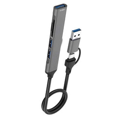 Type-C USB-A 5-in-2 Hub – USB 3.0 and USB 2.0 Connectivity for Efficient Device Management Nawazia