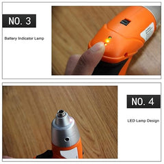 Rechargeable Electric Screwdriver | Cordless Screwdriver with Dual LED Light | 3.6V 1300mAh Li-ion Compact Tool Nawazia
