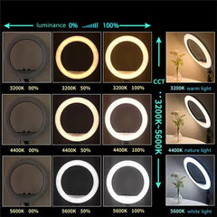 14-Inch Selfie Ring Light & Tripod – Adjustable Lighting with 3 Phone Holders Nawazia