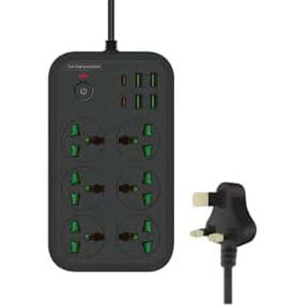 Protector Power Strip – 3000W with 6 Outlets, 4 USB PD Ports, Surge Protection, and Extension Cord for Home and Office Devices Nawazia