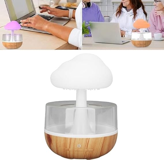 Rain Cloud Humidifier | 450ml Mini Cool Mist Humidifier with 7 LED Lights | USB Personal Desktop Humidifier Nawazia