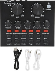 V8 Sound Card for Live Streaming – Voice Changer & Mixer with 1200mAh Battery Nawazia