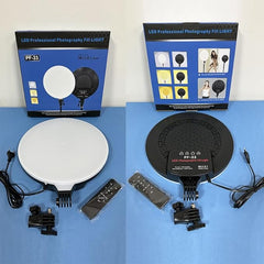 PF-33 LED Round Fill Light – Remote & Touch-Controlled Lighting for Photography & Streaming Nawazia