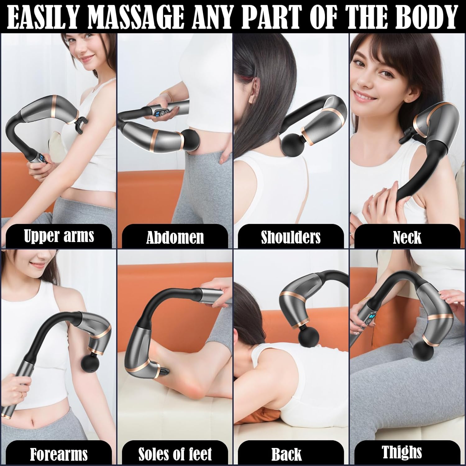Extended Handle Massage Gun – Long Handheld Deep Tissue Massager for Full-Body Muscle Relief and Recovery Nawazia