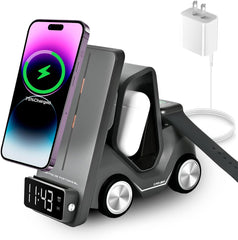 T20 Multifunctional Wireless Charging Station – 5-in-1 Fast Charger with Alarm Clock, Multi-Device Compatibility (Multi) Nawazia