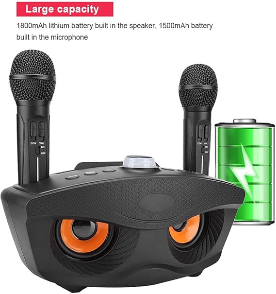Wireless Bluetooth Speaker with Dual Microphone Set | Portable Karaoke System for Home, Parties & Events Nawazia