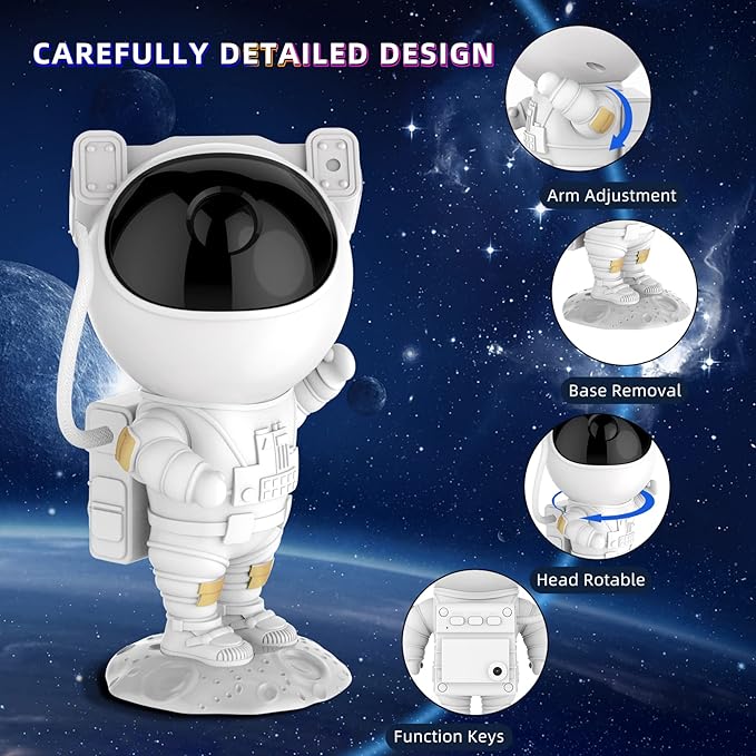 Astronaut Galaxy Star Projector Night Light | Starry Nebula Ceiling LED Lamp with Timer & Remote Nawazia