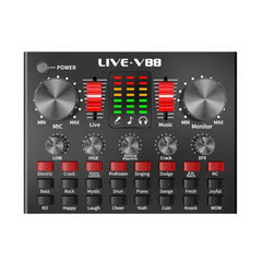 V88 Live Sound Card Mixer – Compact USB Audio Mixer with Built-In Effects for Mobile Streaming Nawazia