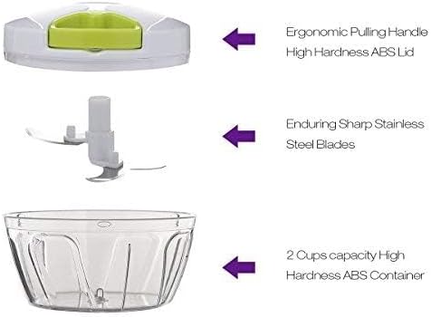 Easy Spin Cutter Hand Chopper | Effortless Manual Food Chopper for Quick Meal Prep Nawazia