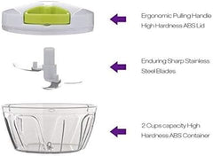 Easy Spin Cutter Hand Chopper | Effortless Manual Food Chopper for Quick Meal Prep Nawazia