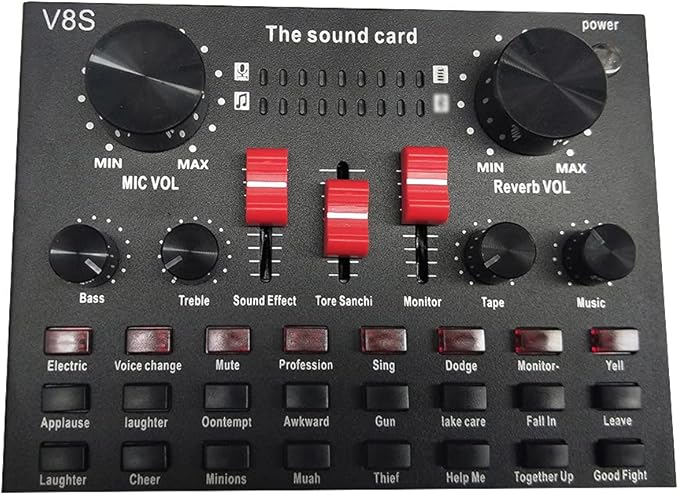 V8S Live Streaming Sound Adapter – High-Quality Audio Interface for Phones and Lap Microphones Nawazia