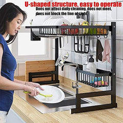 Over Sink Kitchen Shelf Organizer | 65/85cm Stainless Steel Dish Drying Rack & Storage Holder | Space-Saving Kitchen Essentials Nawazia