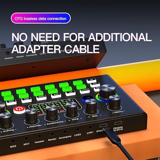 F009 Live Sound Card – Bluetooth Audio Mixer for Broadcasting, Recording, and Live Streaming Nawazia