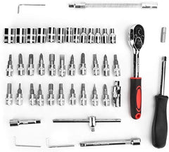 46-Piece 1/4-Inch Socket Set – Comprehensive Car Repair Tool Kit with Ratchet Torque Wrench Nawazia