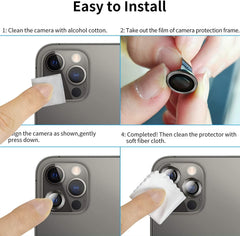 iPhone 13 Pro/Pro Max | 9H Tempered Glass & Metal Ring