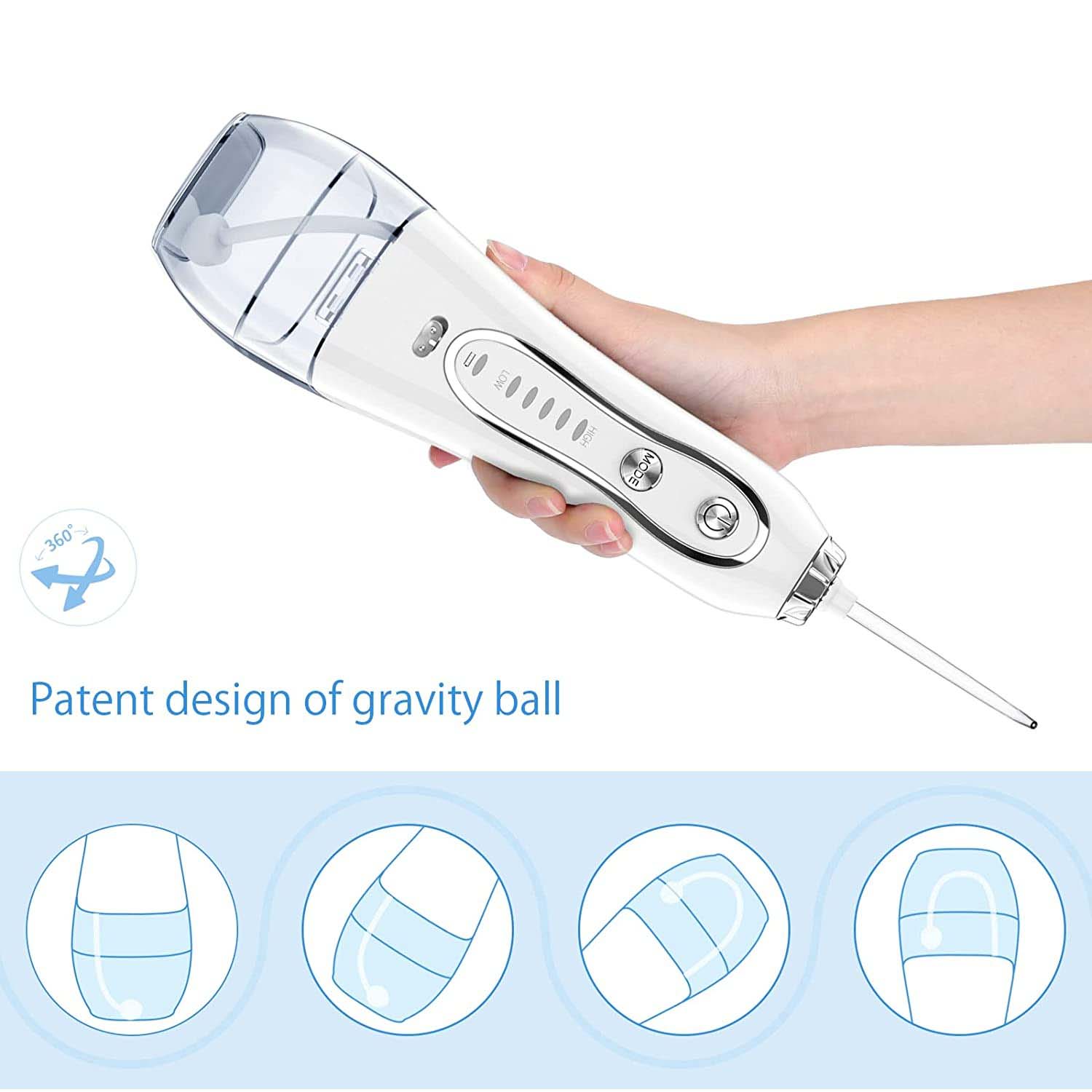 Portable Dental Water Flosser | 300ml Advanced Oral Care Device in White Edition Nawazia