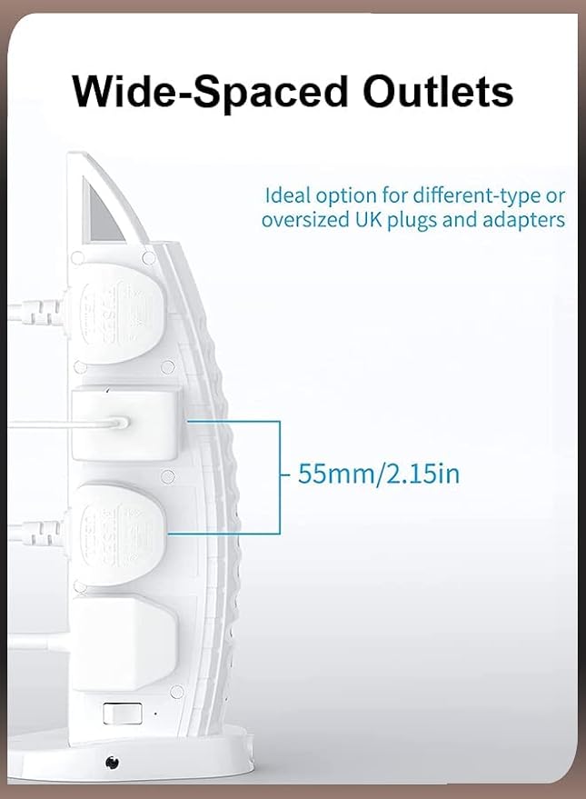 Sailboat Shape Tower Extension Lead with Type C Fast Charging Ports Nawazia