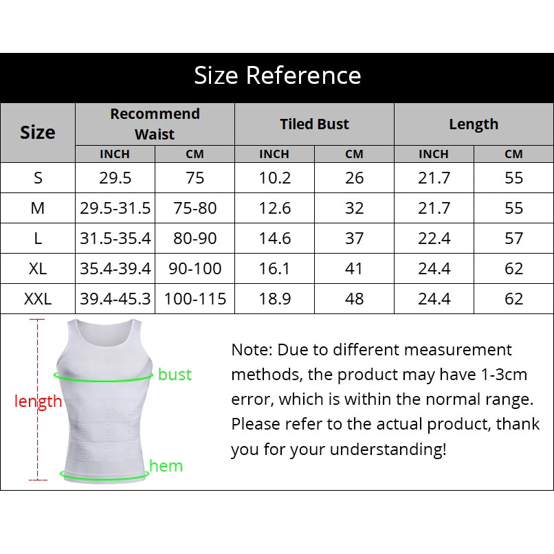Men’s Slimming Body Shaper Compression Shirt | Abdomen Slimming Vest | Tummy Control Waist Shaper | Breathable and Comfortable | Muscle Support Shaping Tee Nawazia