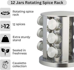 12 Jars Rotating Spice Rack