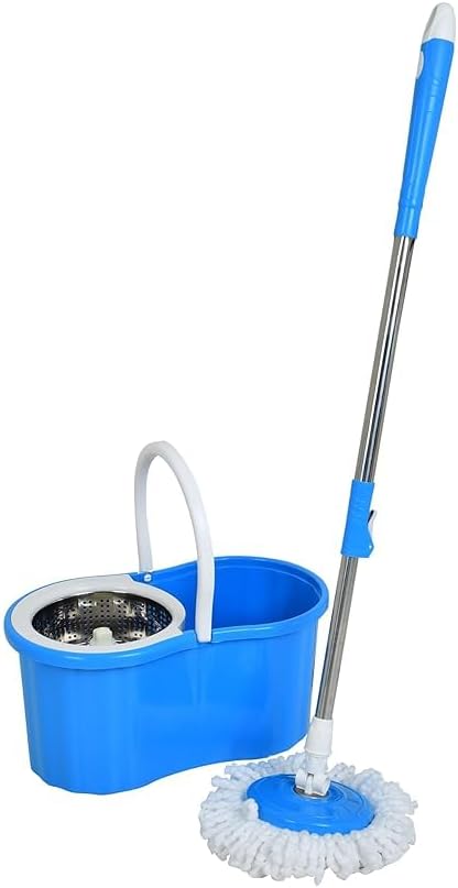 Rotate Stainless Steel Wringer Spin Mop Bucket System | 360° Spin for Efficient Cleaning Nawazia