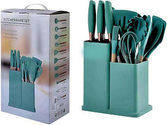 19-Piece Silicone Cooking Utensils & Knife Set