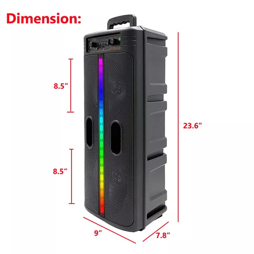 Portable 8-Inch Trolley Speaker – Bluetooth, Powerful Bass, USB/AUX Connectivity for Outdoor Events Nawazia