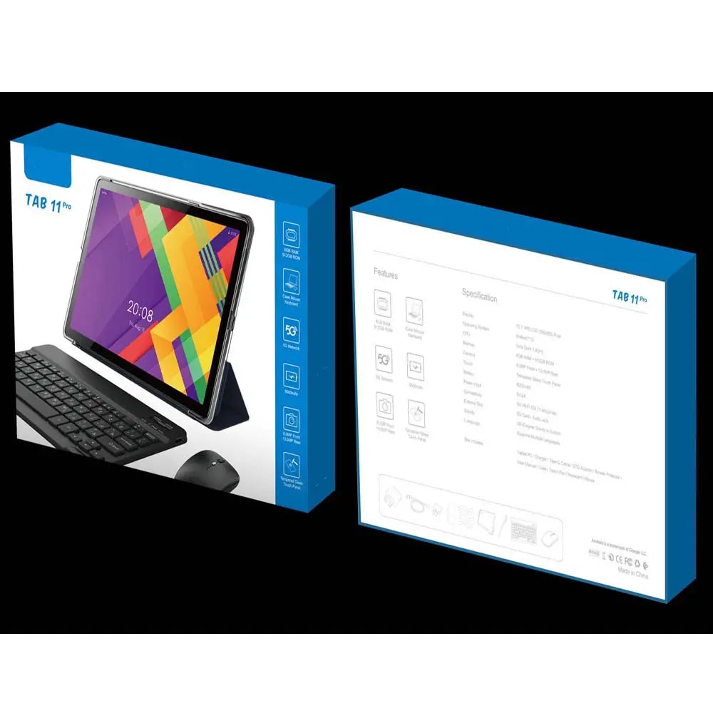 TAB11 PRO 10.1 Inch Android Tablet – 8GB RAM, 512GB ROM, Octa-Core Processor, 6000 mAh Battery, 5G Connectivity, Dual Camera, Sleek Blue Design Nawazia