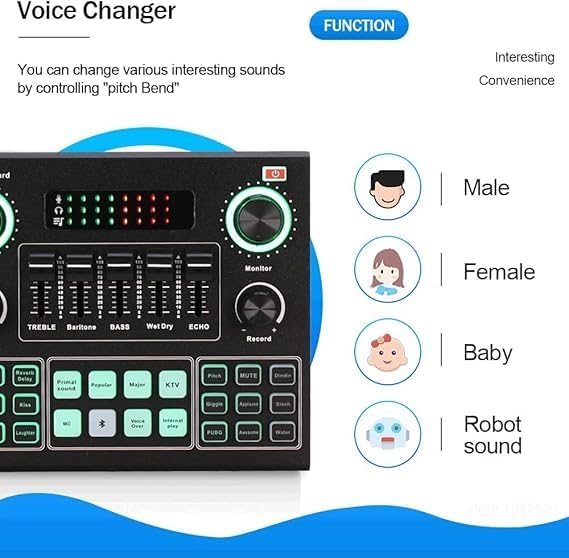 V9 Audio Mixer – Multi-Channel Sound Board with Voice Changer & Effects for Gaming, Streaming, and Podcasting Nawazia